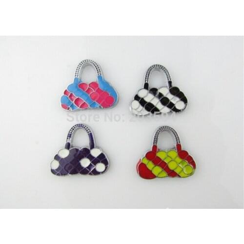 AE71 20pcs Mixed Enamel Alloy bag Charms Pendants DIY Jewelry Findings Floating Charm 22x20mm