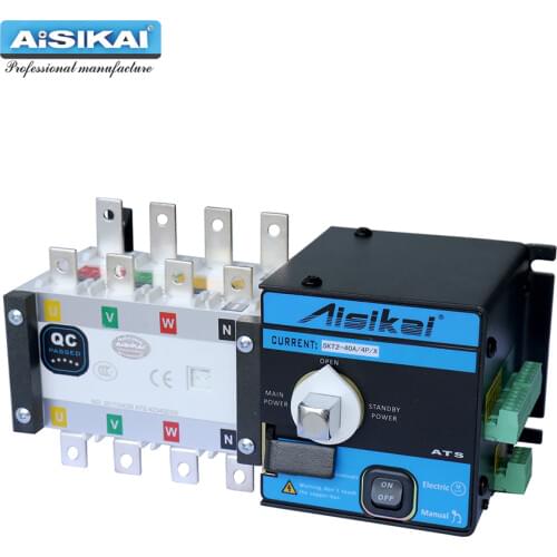 AISIKAI 4P 40A ATS controller dual power automatic transfer switch parts 220V 380V electric diesel generator panel board 3phase
