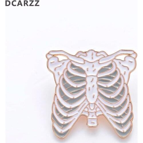 Anatomical Chest Skeleton Shape Enamel Pin Anatomy Nerd Jewelry Biology Gift Lapel Brooch for Doctors Medical Jewelry Wholesale
