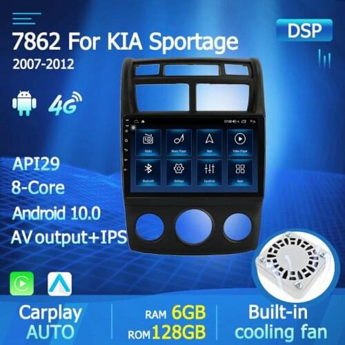 Autoradio Android 10 Voice Control Car Radio Multimedia Player For Kia Sportage 2 JE KM 2007-2012 Navigaton GPS 2din Carplay DVR