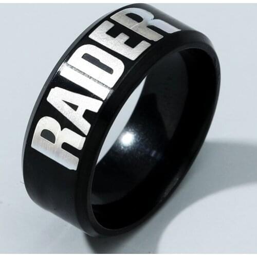 MOREDEAR 8mm Black Titanium Raiders Ring For Men and Women