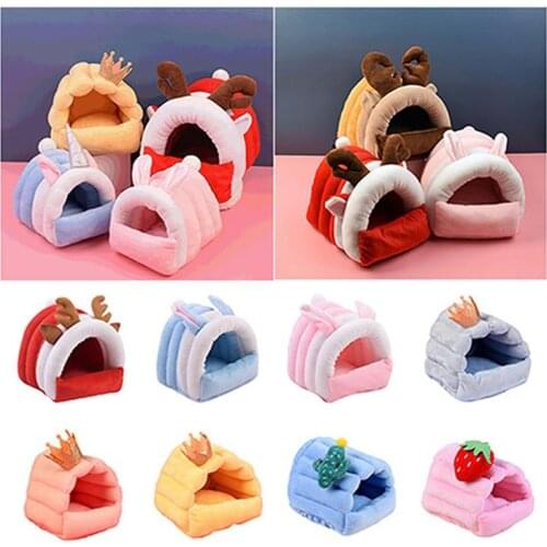Dorakitten 1pc Small Animal Bed Cave Cute Warm Hamster Bed House Hamster Nesting Bed Pet House Nest Pet Accessories Pet Supplies