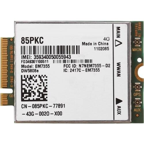 EM7355 WiFi Card DW5808E 4G Module NGFF for Dell Venue 11 Pro Latitude 14 12 11 Pro Latitude 14 12 AirPrime