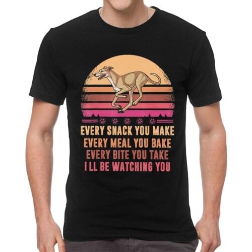 Greyhound T-shirt Men Novelty T Shirts Short Sleeve Whippet Sighthound Dog Lover Tshirts Cotton Tee Tops Clothing