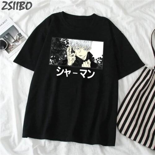 Harajuku Females tshirt Anime Jujutsu Kaisen Printed Casual Unisex Short Sleeve T shirt Cartoon T-shirt Women Streetwear Tops