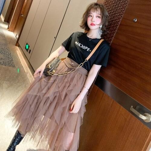 Hot drill letter comfortable crew neck loose versatile T Womens T-shirt 2021 Spring new