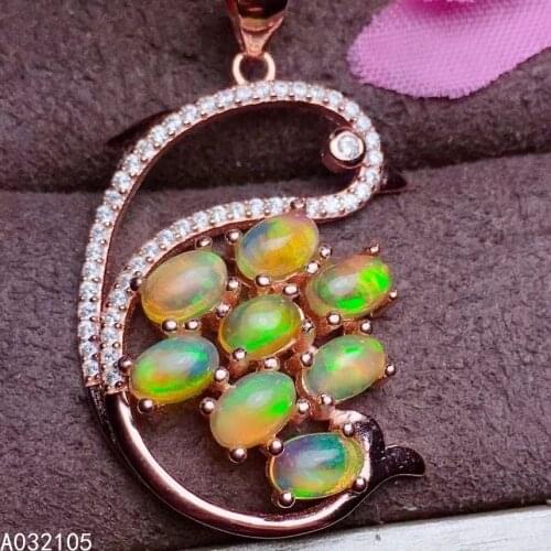 KJJEAXCMY fine jewelry 925 sterling silver inlaid Natural opal Women fresh lovely dolphin gem pendant necklace chain support det
