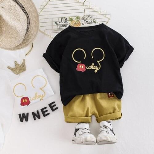 Baby Boys Girls Summer Sets Clothing Cotton Infant Clothes Cartoon Print Costume for Kids 1 2 3 4 Years Clothing Outfits