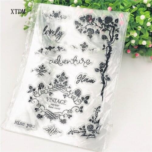 Hot selling flowers transparent clear stamp / silicone seal roller stamp DIY scrapbook album / card production