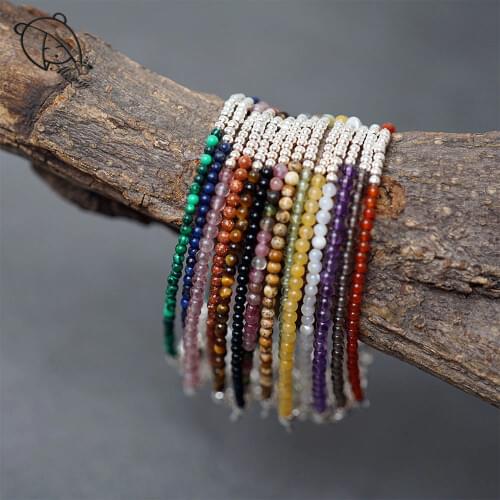 Momiji Boho Handmade Natural Stone Beaded Bracelets for Women with Stainless Steel Beads Multi Color Wedding Charm Bracelet Gift