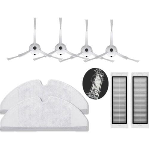 Side brush (2PCS) + Filter screen (2PCS) + Wiper (2PCS) Accessory set for Xiaomi Roborock S50/S55/S5 MAX/S6 MAXV/S6 Pure Cleaner