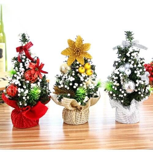 Mini Table Top Christmas Tree Small Desk Xmas Tree Party Ornament Decorated Tree For Home Office Christmas Decoration