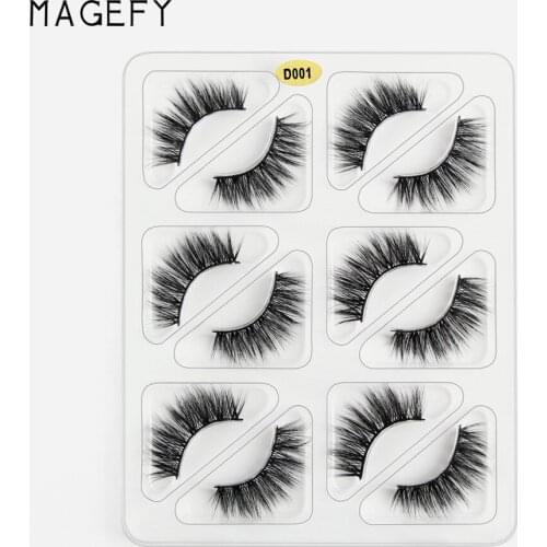 6 Pairs Natural False Eyelashes Fake Lashes 3d Mink Lashes Long Makeup Eyelash Extension Mink Eyelashes for Beauty