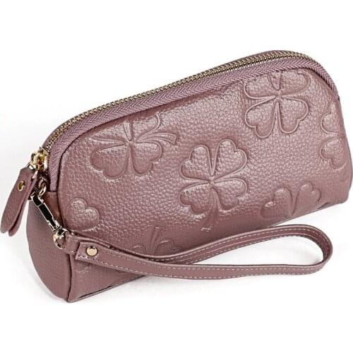 2020 New Arrival Genuine Leather Women Clutch Long Evening Bag Cute Purse Korean Style Ladies Coin Change Bag High Fashion