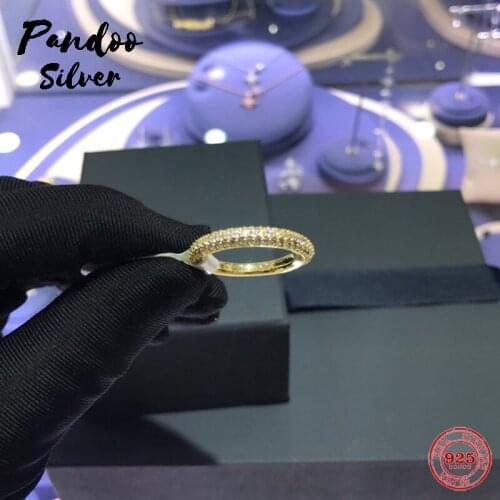 Fashion Charm Sterling Silver Copy 1:1 Copy, Unisex Black Paved White Paved Ring Women 2021 Jewelry Gift