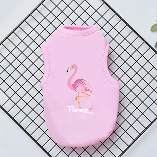 Pink Flamingo Pet Dog Clothes Soft Cool Puppy Summer Clothes Dog Accessories Summer Cat Vest Yorkshire Terrier Small Dog Costume
