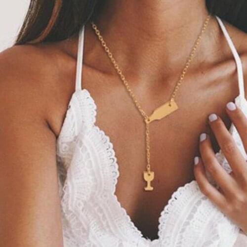 HebeDeer Necklace Jewelry Girls Silver Color Trendy Long Choker Bottle Cup TRENDY Necklaces Chain Women Collares Collier