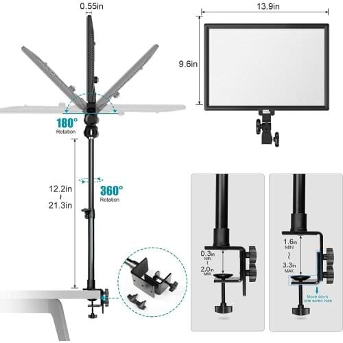 Pixel LED Panel Light, P50 Key Light, 45W 3000K-8000K Photography Lighting with C-clamp, Wireless Remote, Soft Diffuser for YouT