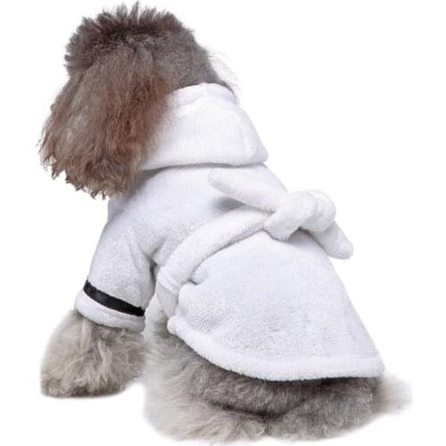 Pet Pajama With Hood Thickened Luxury Soft Cotton Hooded Bathrobe Quick Drying And Super Absorbent Dog Bath Towel