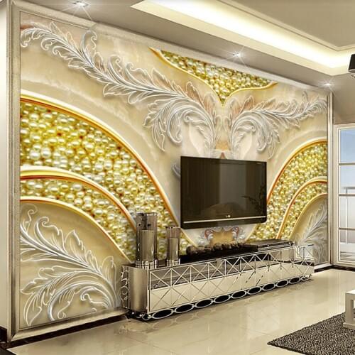 Custom Mural Wallpaper European Style Luxury Pearl Marble Wallpaper Living Room TV Sofa Bedroom Luxury Home Decor Wall Paper 3 D
