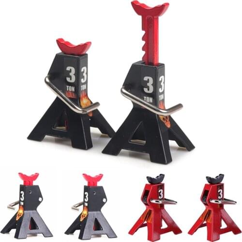 RCTOYFUN 2/4× Metal 3 Ton Simulation Jack Stand Repair Tool Remodel Accessories For D90 Axial Wraith SCX10 1/10 Scale RC Crawler