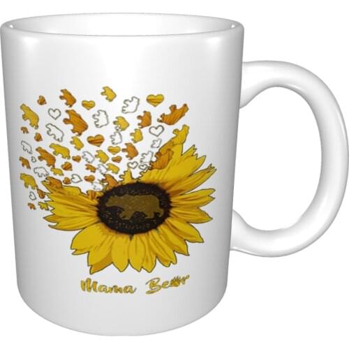 Bear Heart Sunflower Mama Bear Mug Coffee Cup Coffee Mug Set Of Mugs Metal Cups Cup And Saucer