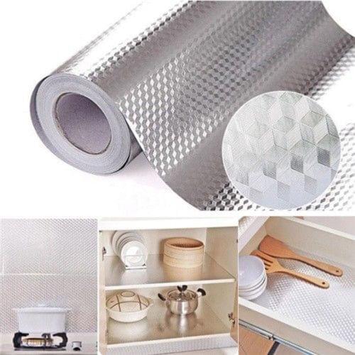 Newest Arrival Self Adhesive Waterproof Oil-proof Aluminum Foil Good Quality Kitchen Cabinet Wall Sticker