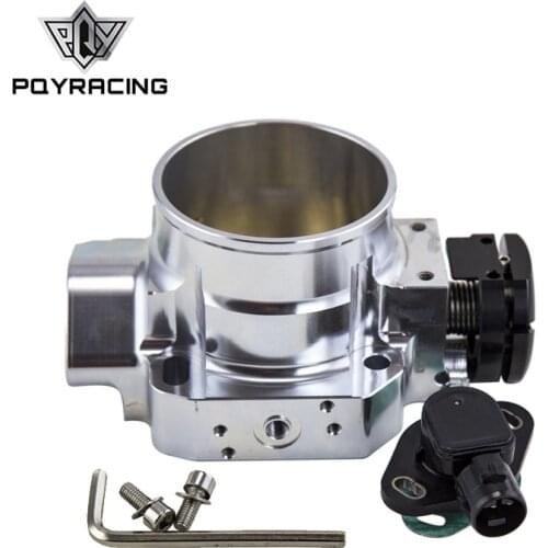 PQY - 70MM Silver Throttle Body +TPS Throttle Body Position Sensor For 90-01 ACURA INTEGRA DA DB DC2 B16 B18C