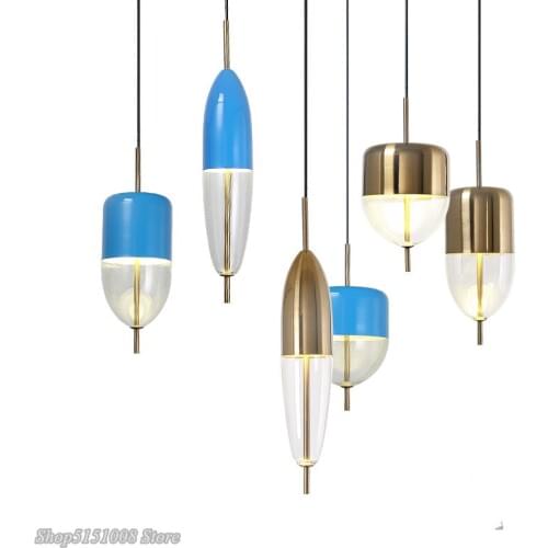 Modern fish floating pendant lights Nordic design Water Droplets glass Hanging lamp restaurant DIY decor LED lighting fixtures