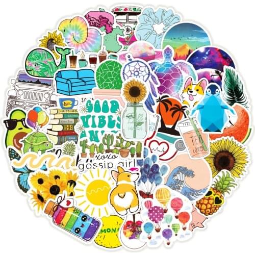 50PCS/Pack New Fashion VSCO Graffiti Stickers For Laptop Suitcase Guitar Skateboard Waterproof Decals INS Sticker