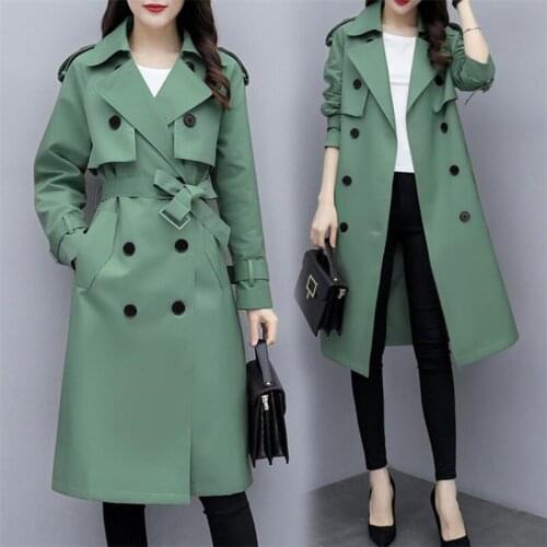 Womens Jacket High Quality Mid-Length Windbreaker Woman Coat spring autumn overknee Women windbreaker jacket