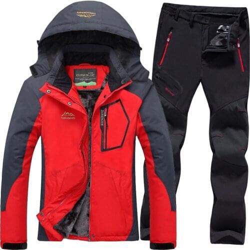 Women Ski Jacket suits Waterproof Fleece Thermal Snow Jackets Coat Winter Outdoor Hiking Camping Skiing Snowboard Jacket Pants