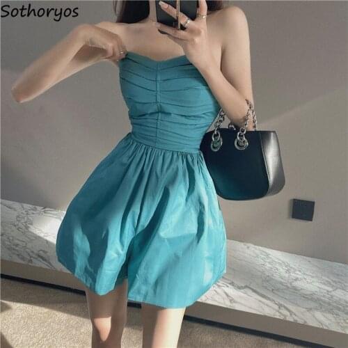 Women Sexy Rompers Off Shoulder Solid Folds Slender Hot Girls Temperament Club-wear Playsuits Comfort New-arrival Hipster Female