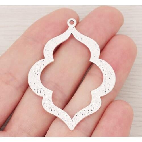 10 x Large Hollow Irregular Earrings Charms Pendants for Handmade Earrings Jewelry Making Accessories 53x39mm