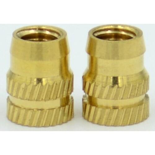 20pcs M4 injection-molded brass nuts insert knurling hot melt hot pressing nut 5.94mm-7.2mm outer diameter 4.8mm-8.1mm long