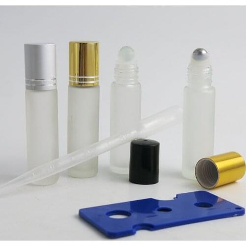 360pcs x 10ml Travel Portable Perfume Roller Bottles Frosted Glass Essential Oil Empty Clear Bottles Roll-On Sample Glass Bottle