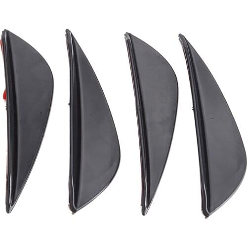 4Pcs/Set Universal Fit Front Bumper Lip Diffuser Splitter Fins Body Spoiler Styling Mouldings Accessory