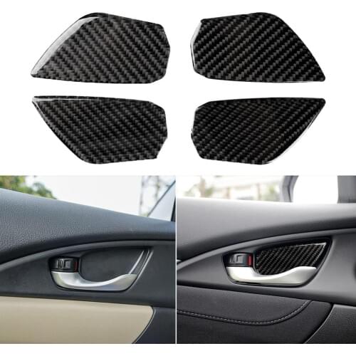 4Pcs Inner Door Handle Stickers Car Decor fit for Honda Tenth Civic 2016-2019
