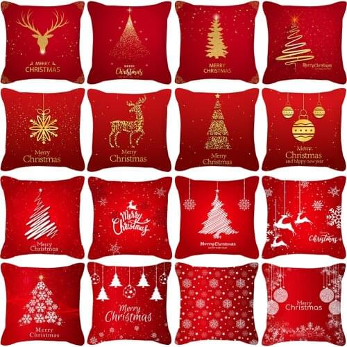 45x45CM Christmas Pillow Case Christmas Party Home Decor Cushion Cover Sofa Christmas Pillow Case Customizable