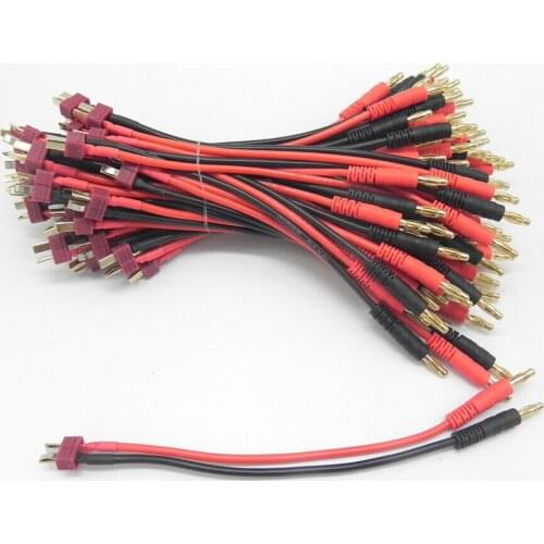 50 Pcs/Lot Deans T Plug male to 4.0mm Banana Bullet Connector Adapter 150MM 14AWG extender cable