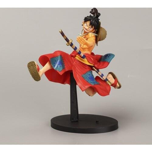 20.5cm Anime ONE PIECE Monkey D Luffy Kimono Battle Collectible Fighting PVC Action Figure Toy Collection Model Doll Gift Figma