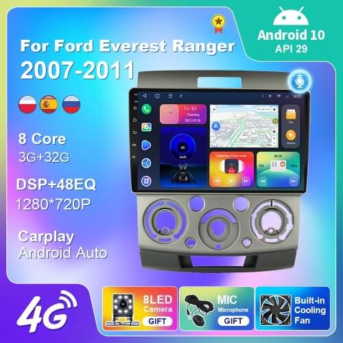 Car Radio For Ford Everest Ranger 2007-2011 Mazda BT50 2010-2016 Stereo Multimedia Video Player Navigation GPS Audio No CD 2din