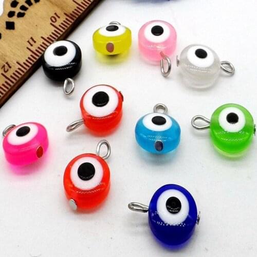 Lucky Eye 10pcs/lot Colorful Evil Eye Beads Charms Pendant For Bracelet Necklace Jewelry Findings Accessories Findings 16x8mm