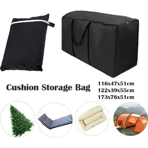 Black Heavy Duty Waterproof Garden Furniture Covers Outdoor Cushion Storage Bag Christmas Tree Organizer
