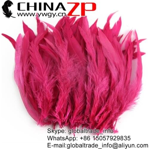 CHINAZP Factory 200pieces/lot 6"-8" (15-20cm) Length Good Quality Dyed Hot Pink Rooster Coque Feathers for DIY Decorations