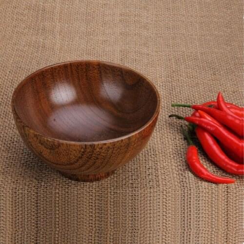 Wooden Bowls Wooden Soup Bowl Healthy Food Container Vintage Dinner Tableware Kitchen Accessories