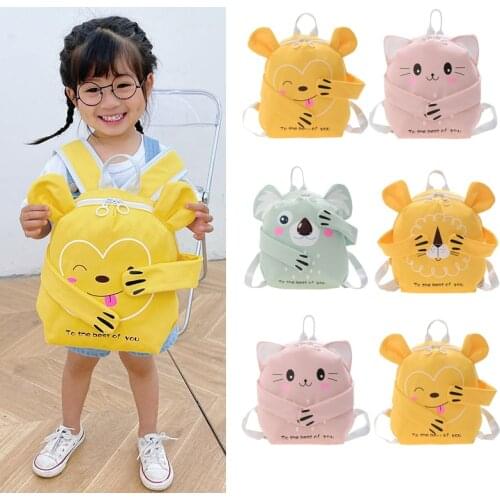 New 3D adjustable Kindergarten Childrens Schoolbag Boys Girls Cute Animal Prints Breathable Burden Reduction Cartoon Backpack