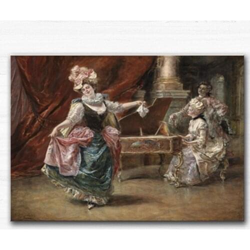 Hofadel Music Dance Europe Figure Oil Painting on Canvas Printings Wall art Picture Home decoration Printed Paintings