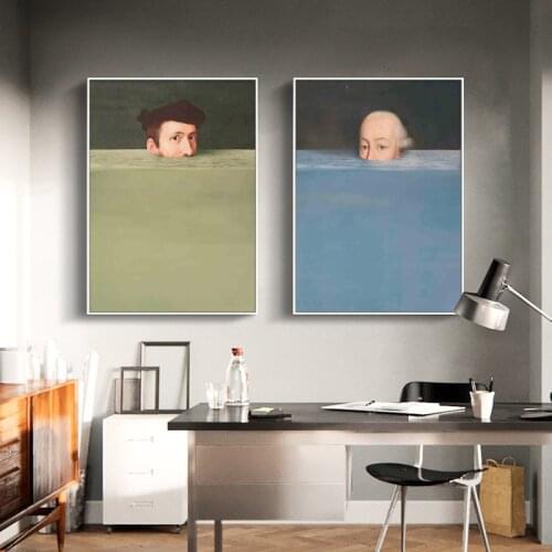 Renaissance Artistic Retro Spoof Leonardo Da Vinci Michelangelo World-Famous Master Character Oil Painting Home Decoration