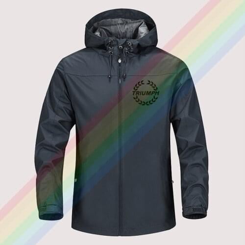 Triumph grain Logo Outdoor Mountaineering Windproof Jacket Hooded comfortable Men Women Fashion High Quality Asian size